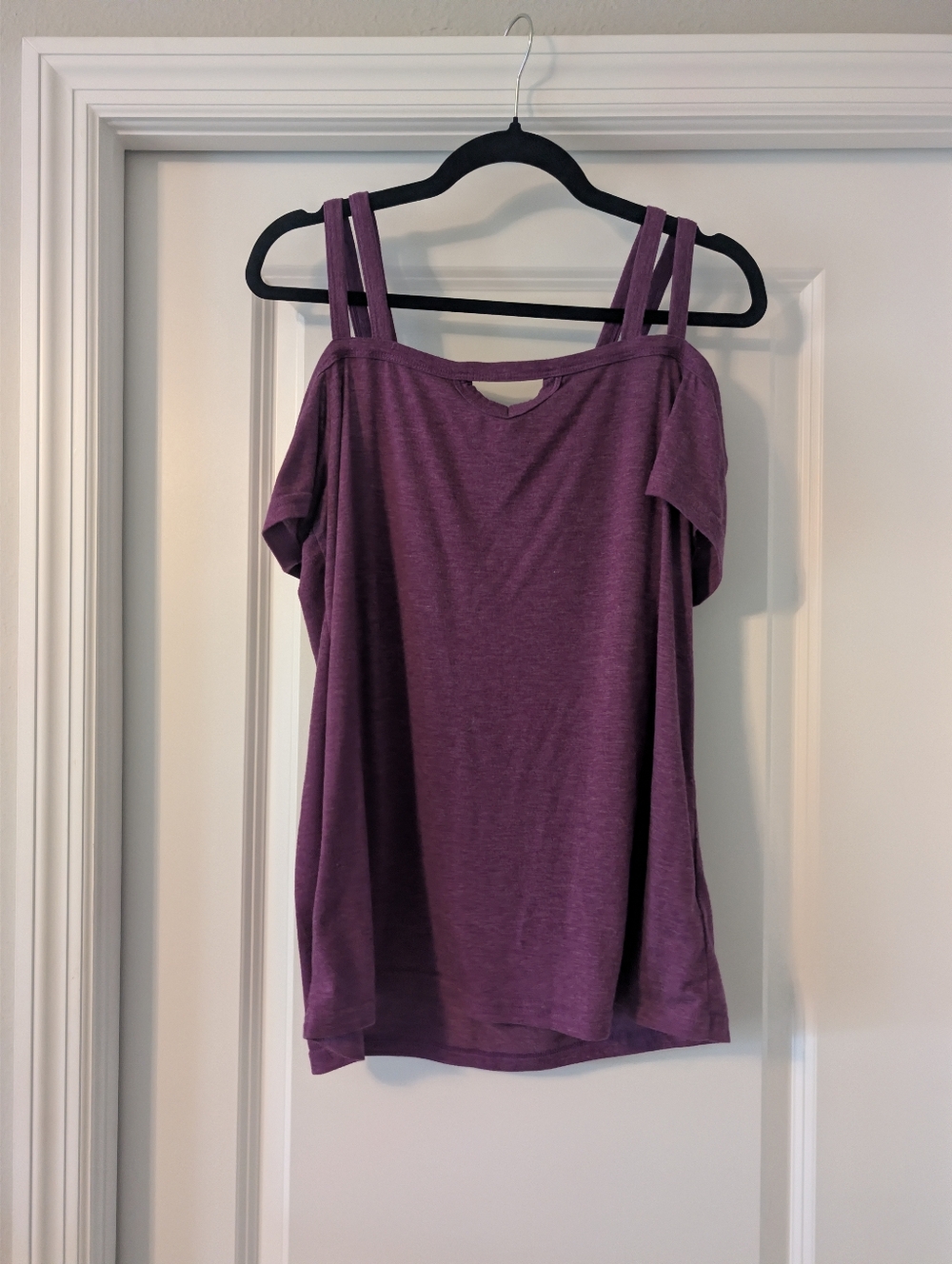 Women’s Purple Cold-Shoulder Strappy Top